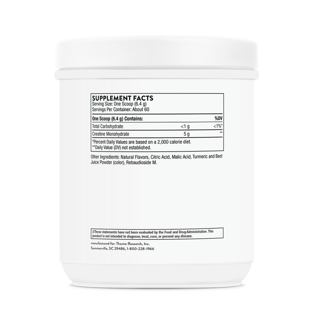 Thorne Flavoured Creatine by Thorne, peach mango creatine monohydrate powder, 30 serving sports nutrition supplement