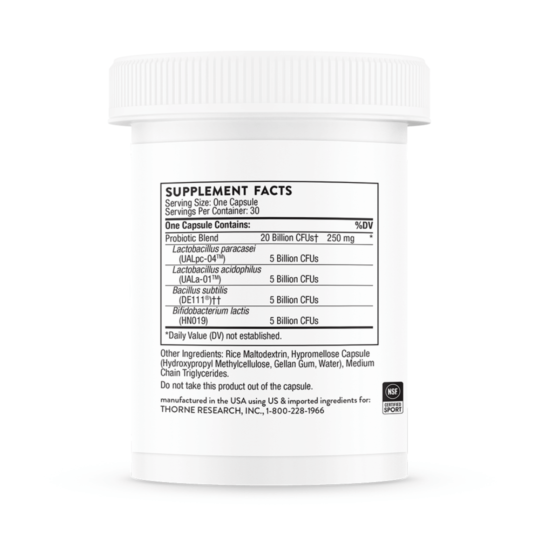 Thorne FloraSport 20B® by Thorne, 30 capsule probiotic supplement with 20 billion CFU, NSF Certified for Sport®