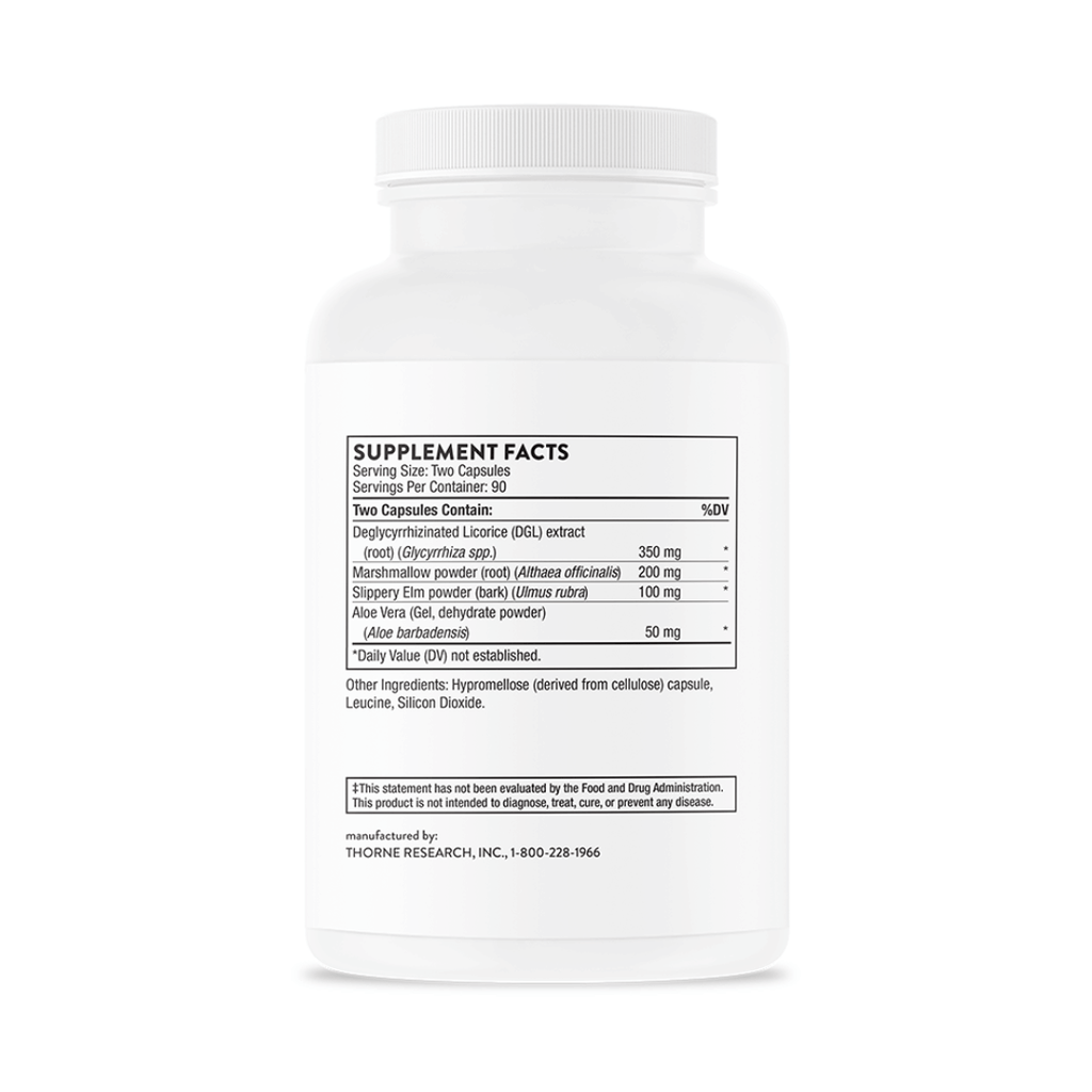 Thorne GI Relief by Thorne, 180 capsule botanical supplement with aloe vera, DGL, slippery elm and marshmallow root