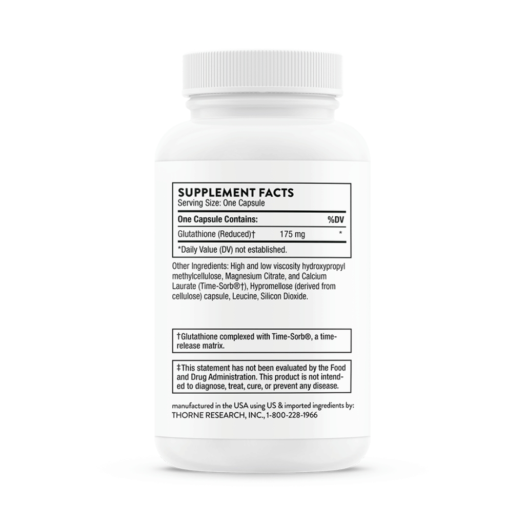 Thorne Glutathione-SR by Thorne, 60 capsule sustained-release glutathione supplement bottle, NSF Certified for Sport®