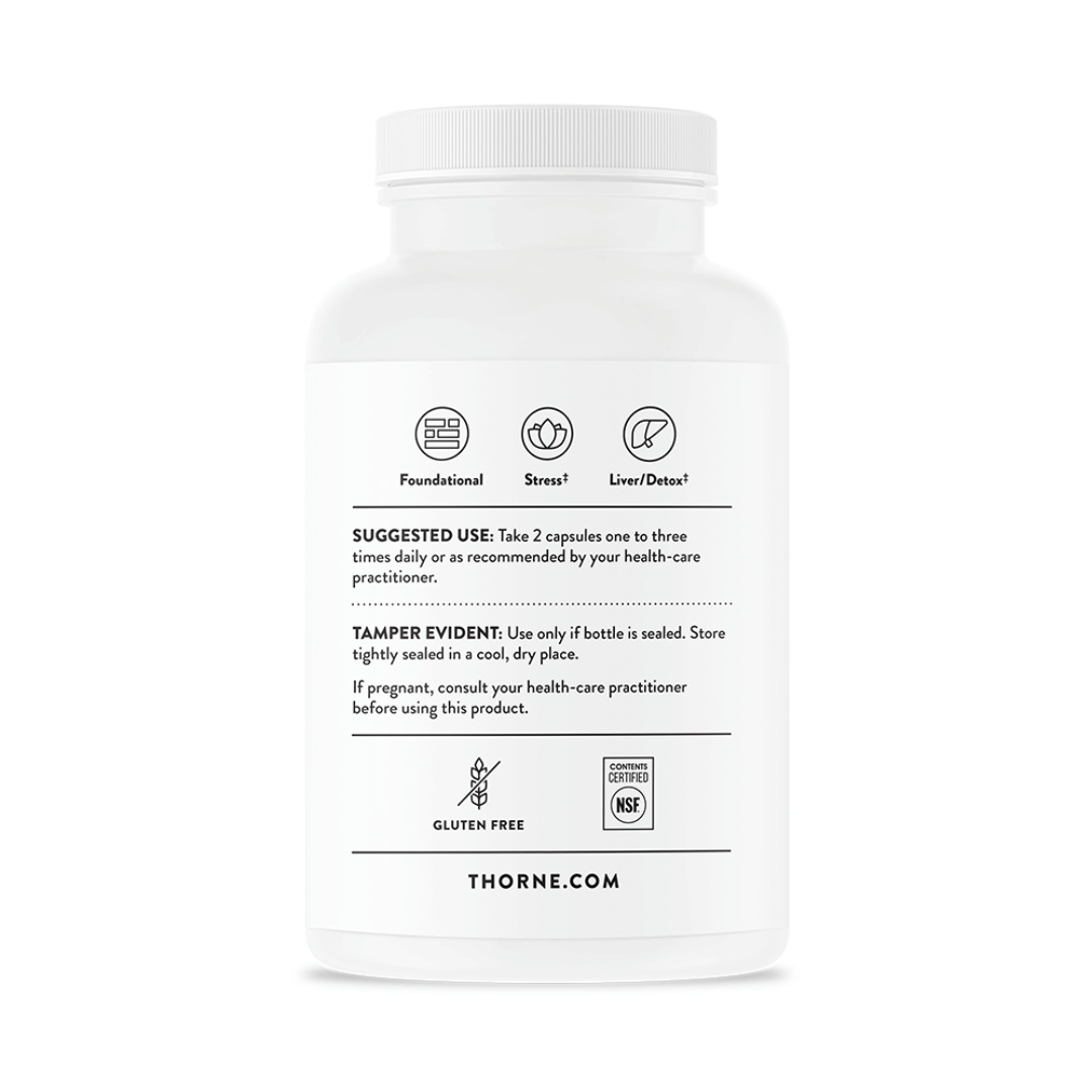 Thorne Glycine by Thorne, 250 capsule glycine amino acid supplement bottle providing 1 g per serving