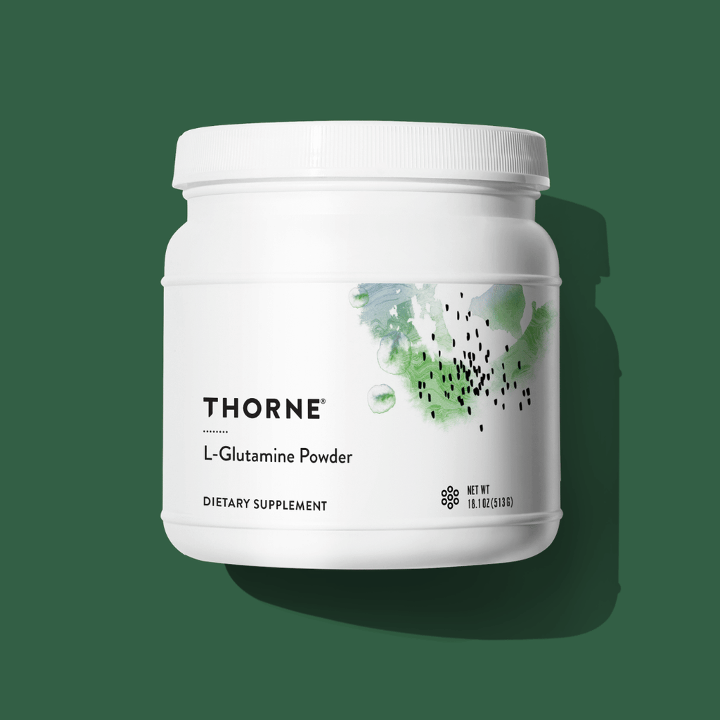 Thorne L-Glutamine Powder by Thorne, unflavoured L-glutamine powder, 90 serving amino acid supplement