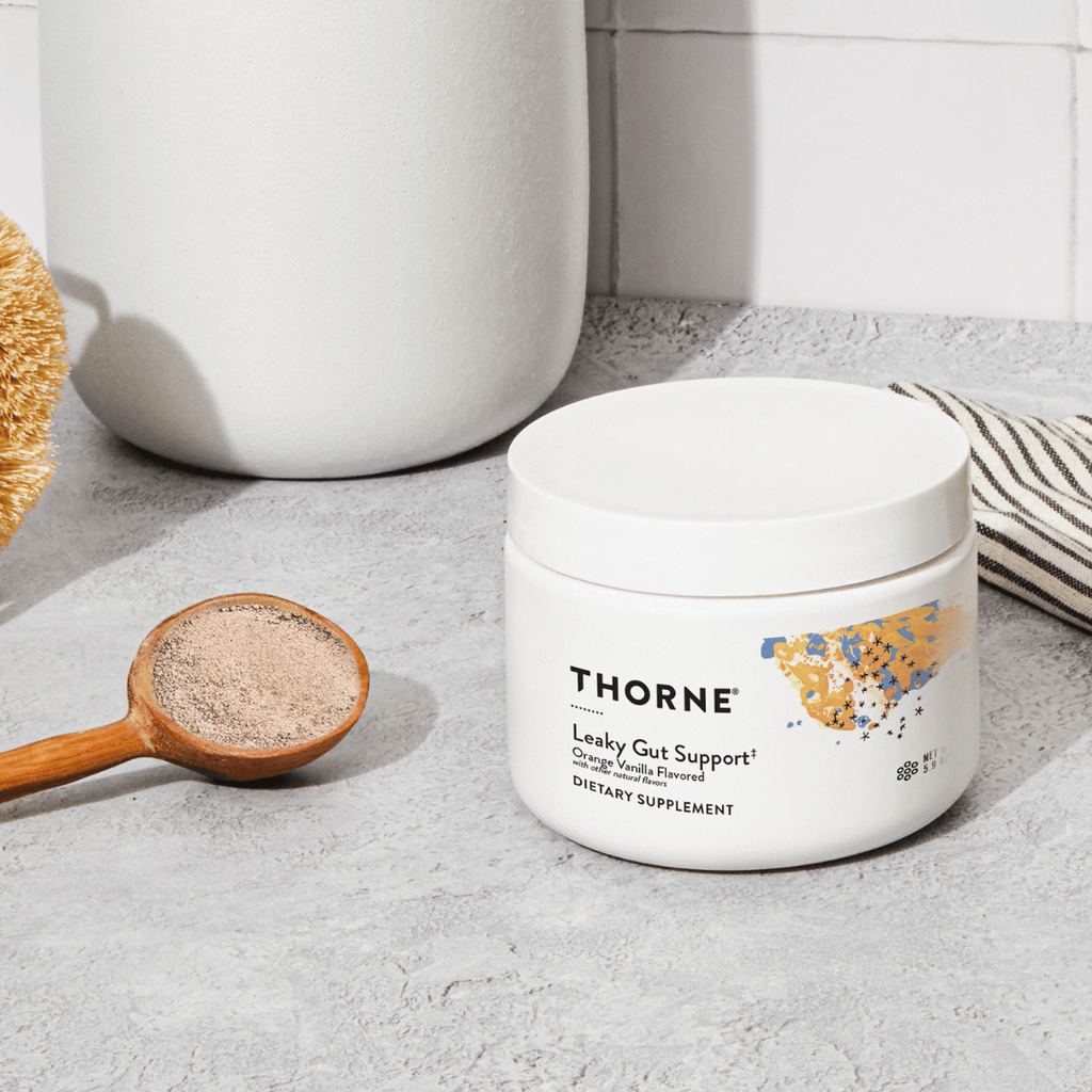 Thorne Leaky Gut Support (formerly EnteroMend) by Thorne, orange vanilla powder, 30 serving nutritional supplement