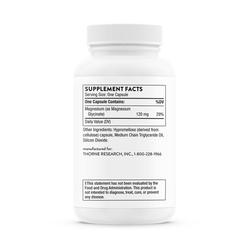 Thorne Magnesium Glycinate by Thorne, 90 capsule magnesium bisglycinate supplement for daily nutritional support