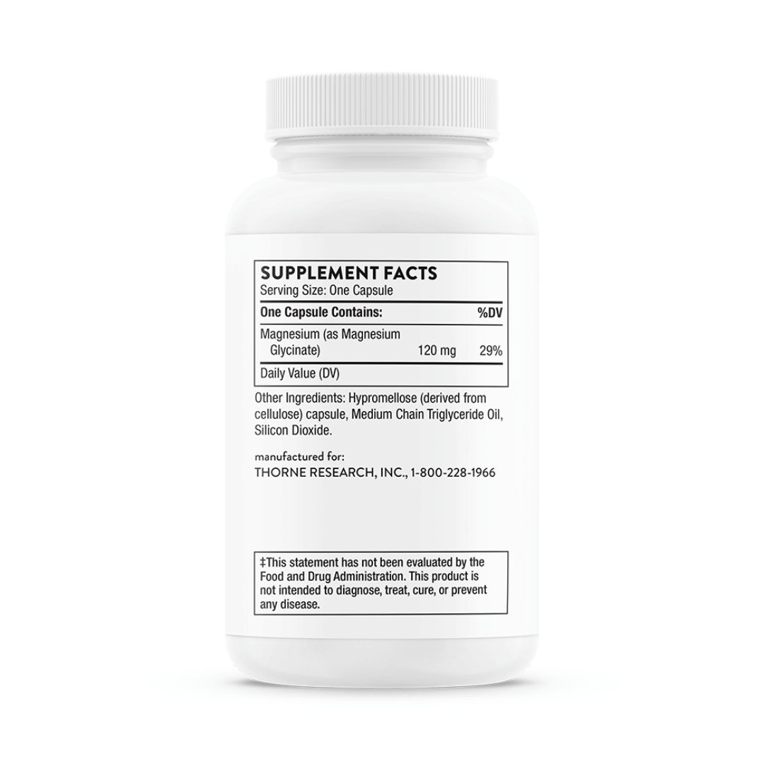 Thorne Magnesium Glycinate by Thorne, 90 capsule magnesium bisglycinate supplement for daily nutritional support
