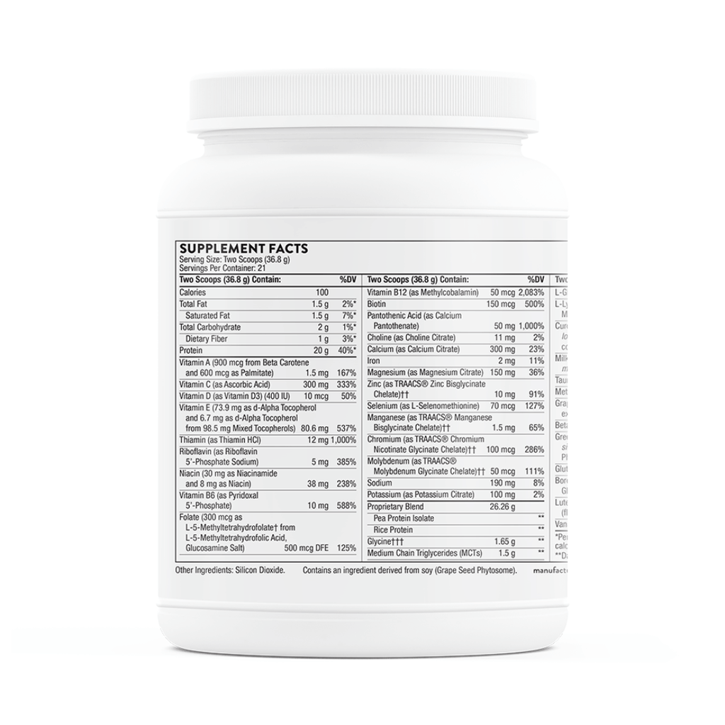 Thorne MediClear Plus by Thorne, vanilla-flavoured nutritional powder, 900 g protein and phytonutrient supplement