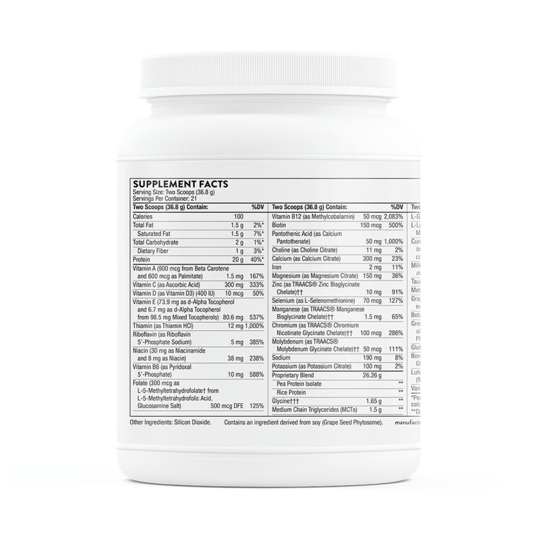 Thorne MediClear Plus by Thorne, vanilla-flavoured nutritional powder, 900 g protein and phytonutrient supplement