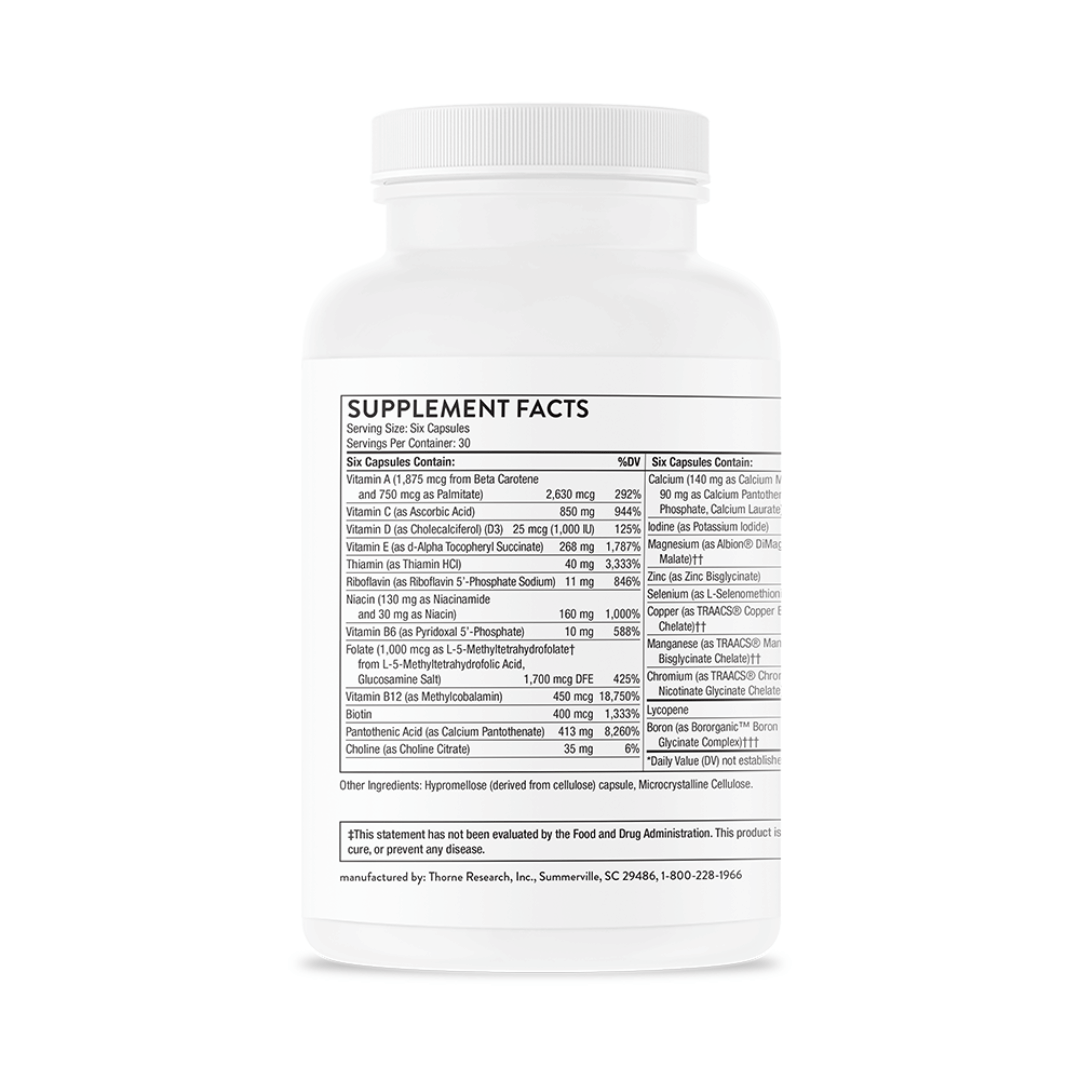 Thorne Men's Multi 50+ by Thorne, multivitamin capsules for men over 50, 180 capsule daily supplement bottle