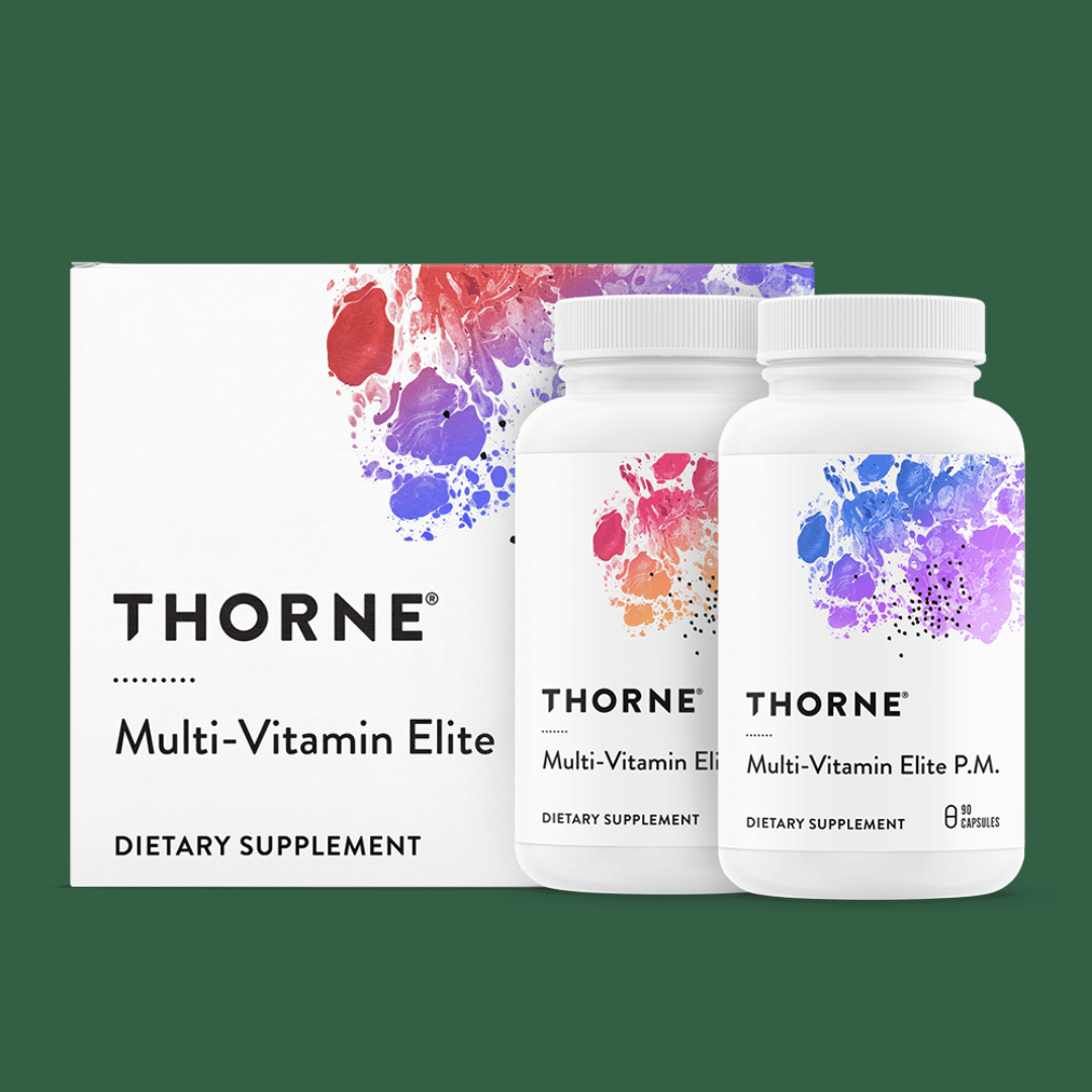 Thorne Multi-Vitamin Elite by Thorne, daily multivitamin pack with AM and PM capsules, 30-day supply