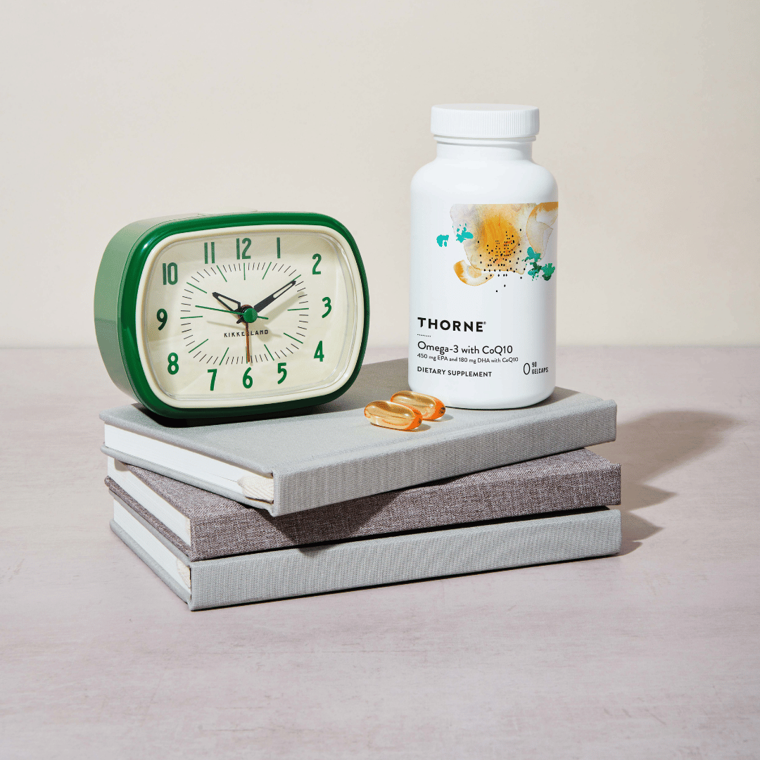Thorne Omega-3 with CoQ10 by Thorne, softgel supplement with fish oil and coenzyme Q10, 90 softgels
