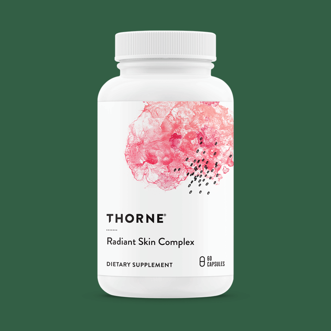 Thorne Radiant Skin Complex by Thorne, 60 capsule skin nutrition supplement with botanical and nutritional ingredients