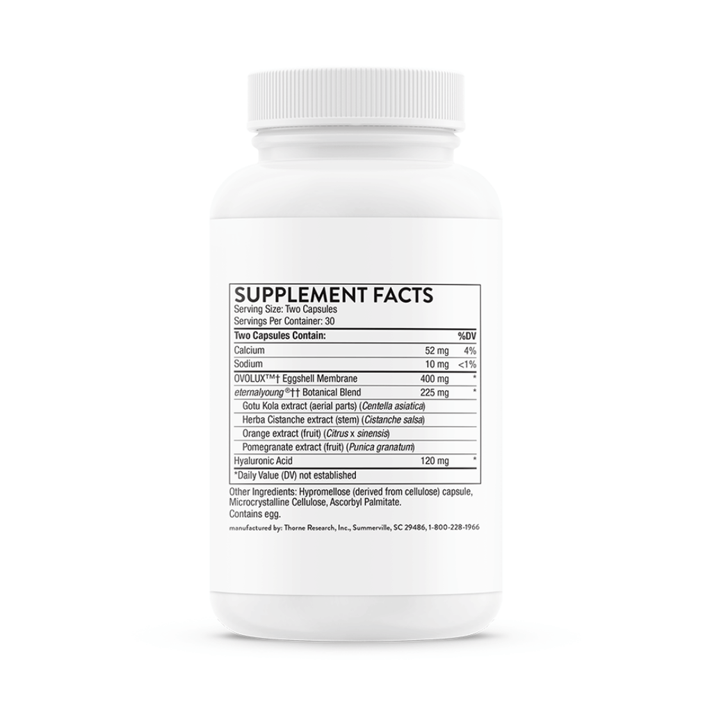 Thorne Radiant Skin Complex by Thorne, 60 capsule skin nutrition supplement with botanical and nutritional ingredients