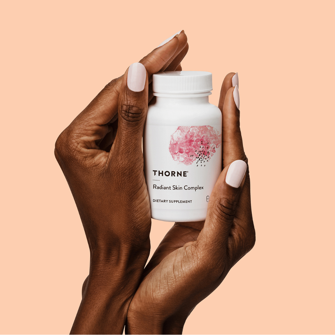 Thorne Radiant Skin Complex by Thorne, 60 capsule skin nutrition supplement with botanical and nutritional ingredients