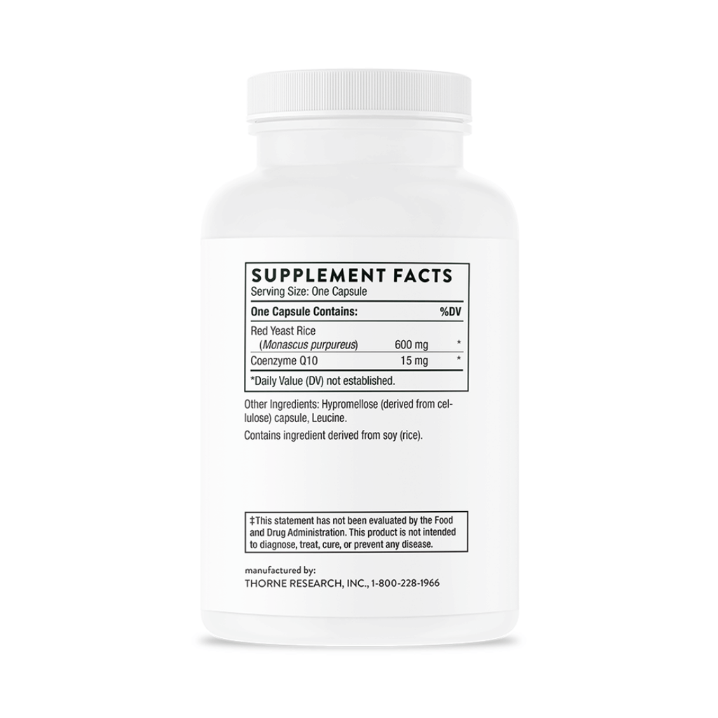 Thorne Red Yeast Rice + CoQ10 by Thorne, 120 capsule supplement with red yeast rice and coenzyme Q10