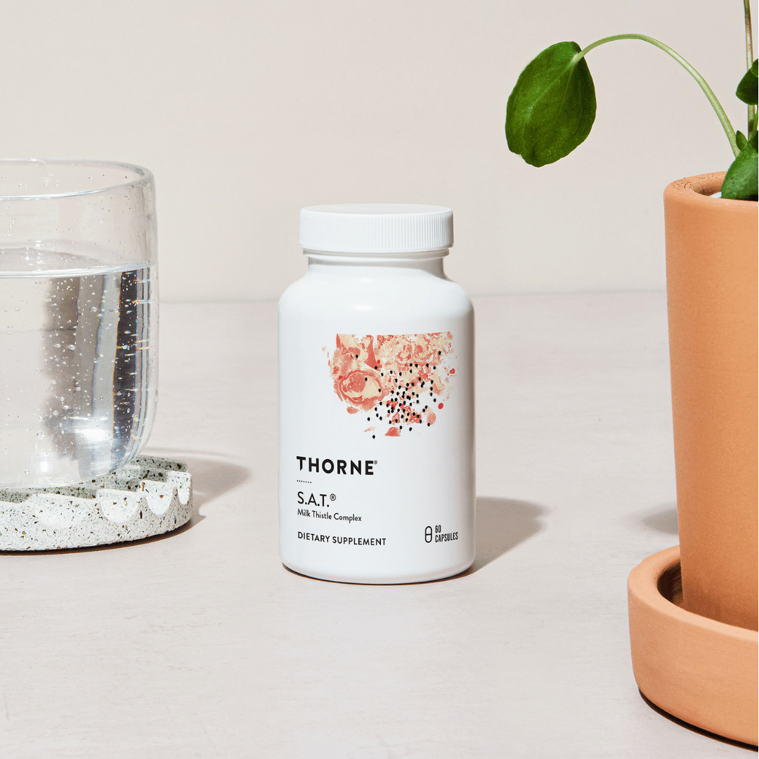 Thorne S.A.T. (Silymarin / Artichoke / Turmeric) by Thorne, 60 capsule botanical supplement with milk thistle, artichoke and turmeric
