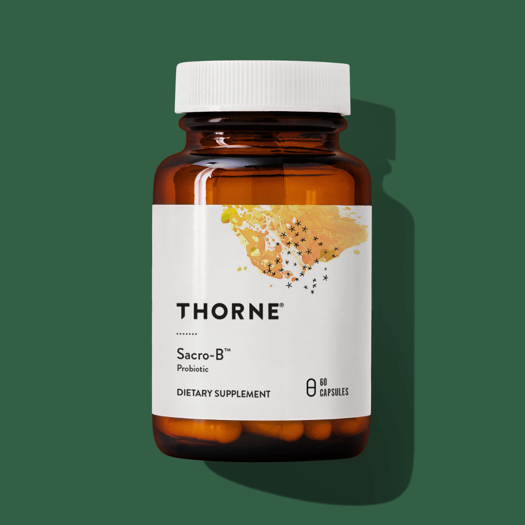 Thorne Sacro-B by Thorne, 60 capsule Saccharomyces boulardii probiotic supplement for daily digestive support