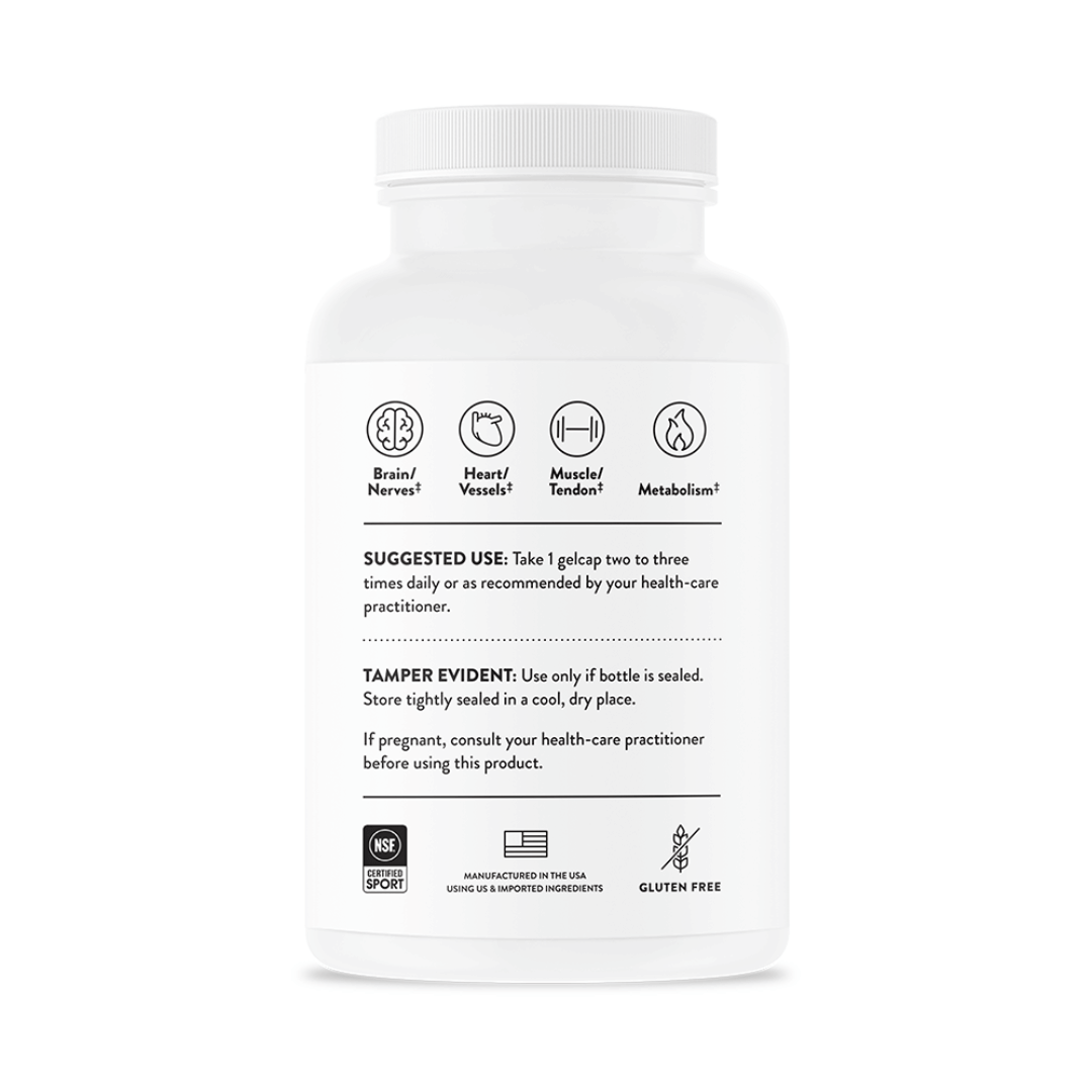 Thorne Super EPA by Thorne, fish oil omega-3 softgel supplement, available in 90 and 180 softgel bottles