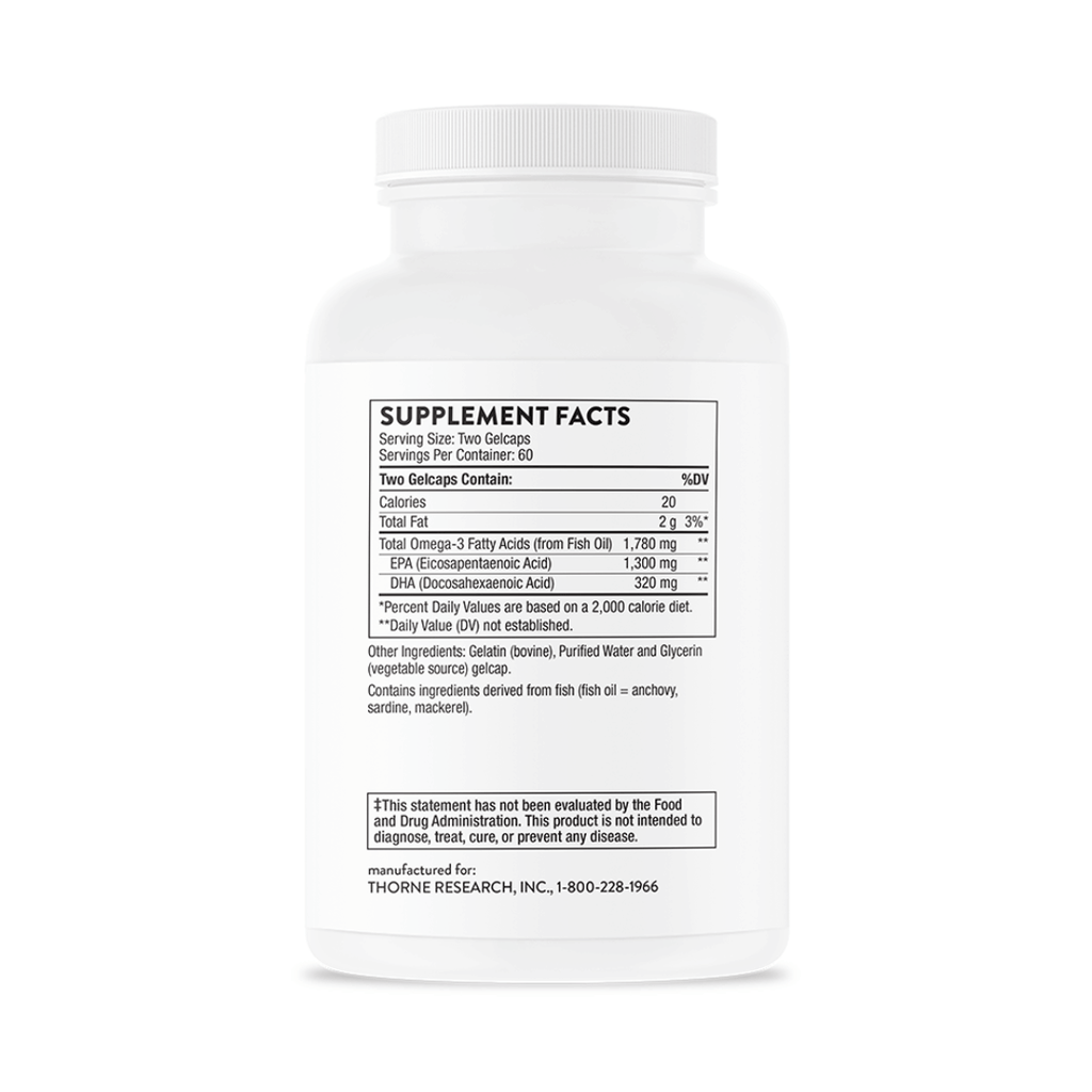 Thorne Super EPA Pro by Thorne, high-strength omega-3 fish oil softgel supplement, 120 softgels