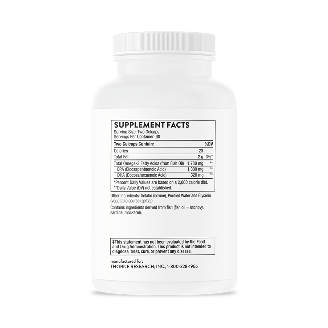 Thorne Super EPA Pro by Thorne, high-strength omega-3 fish oil softgel supplement, 120 softgels