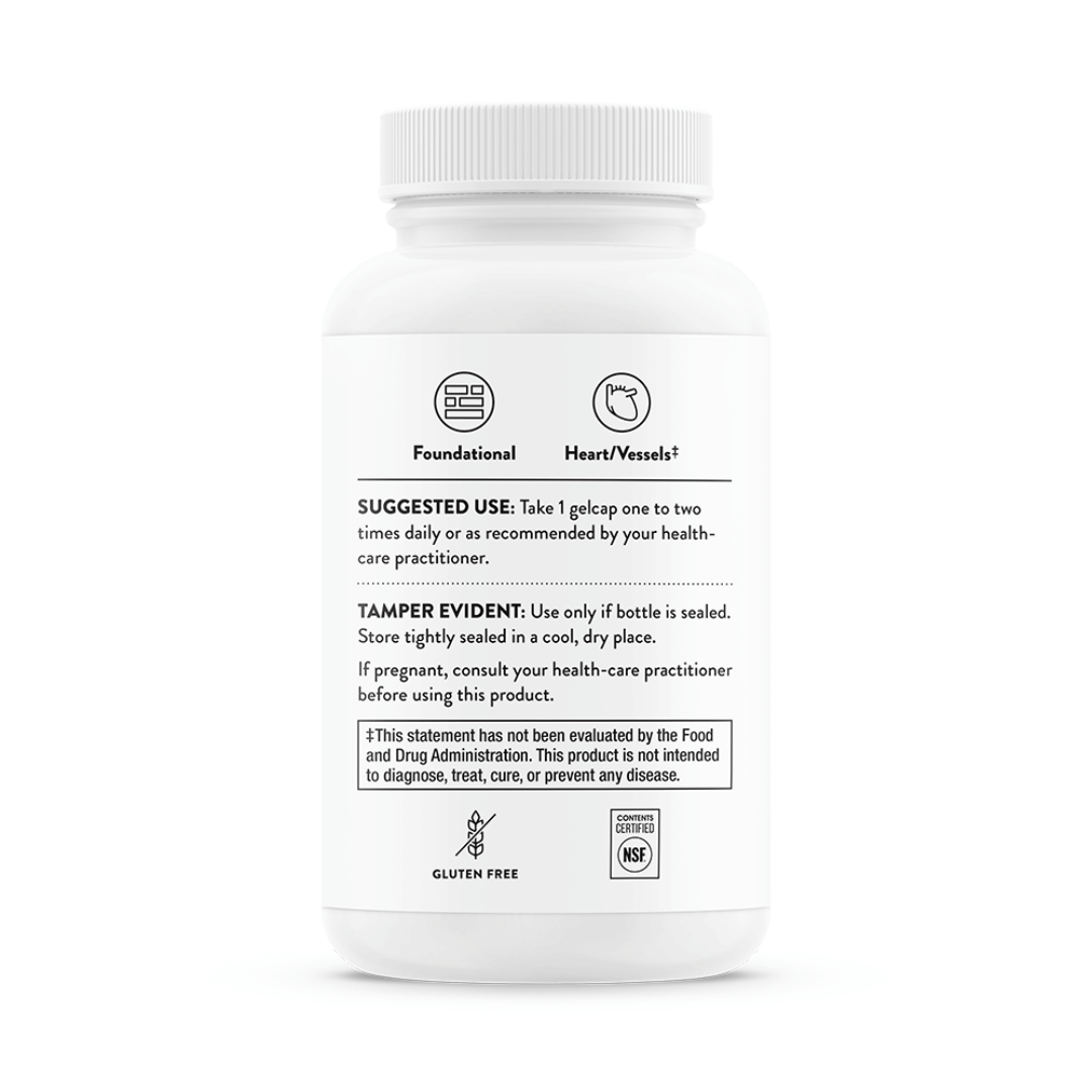 Thorne Ultimate-E by Thorne, vitamin E softgel supplement providing mixed tocopherols, 60 softgels