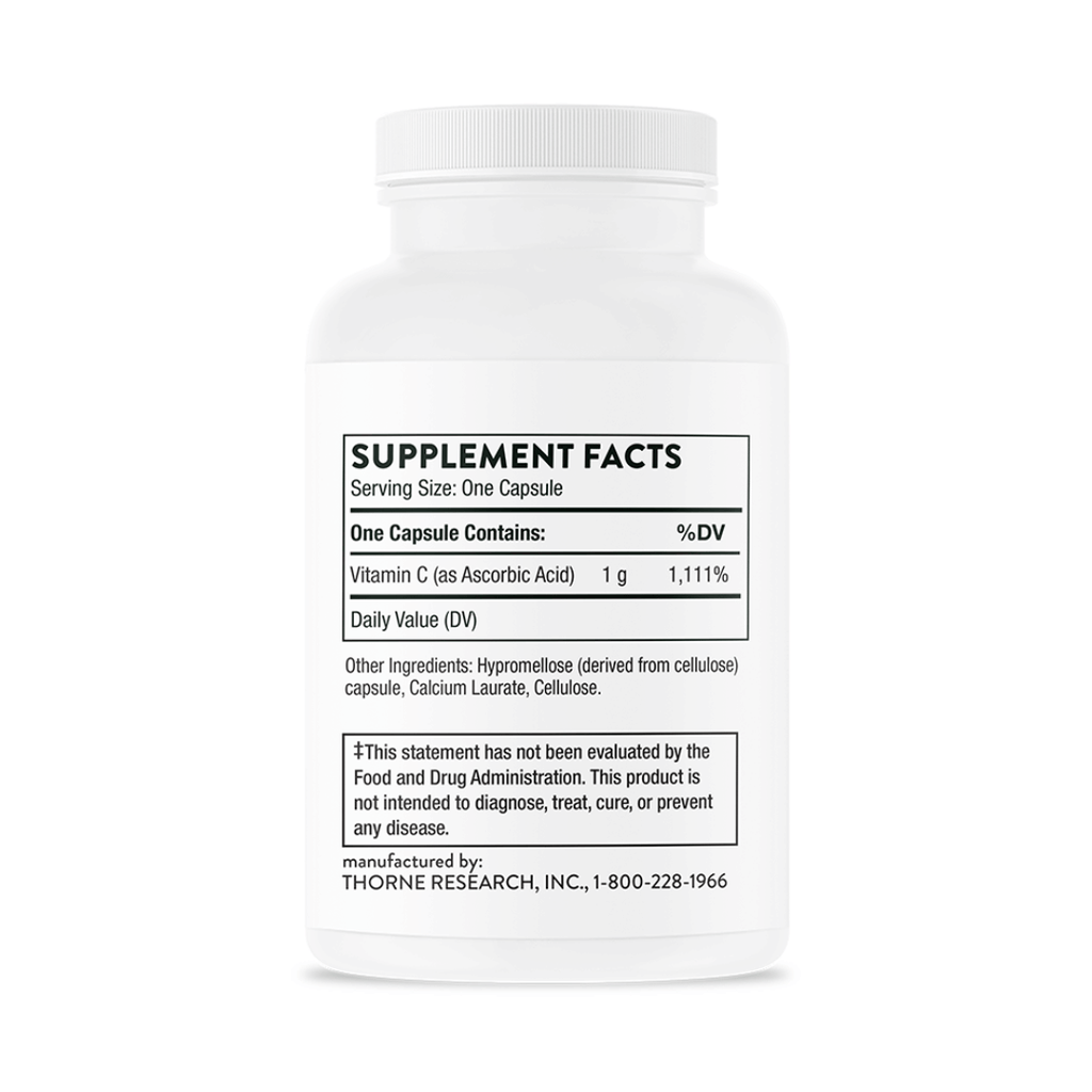 Thorne Vitamin C 1000 mg (formerly Ascorbic Acid) by Thorne, 90 capsule vitamin C supplement for daily nutritional support