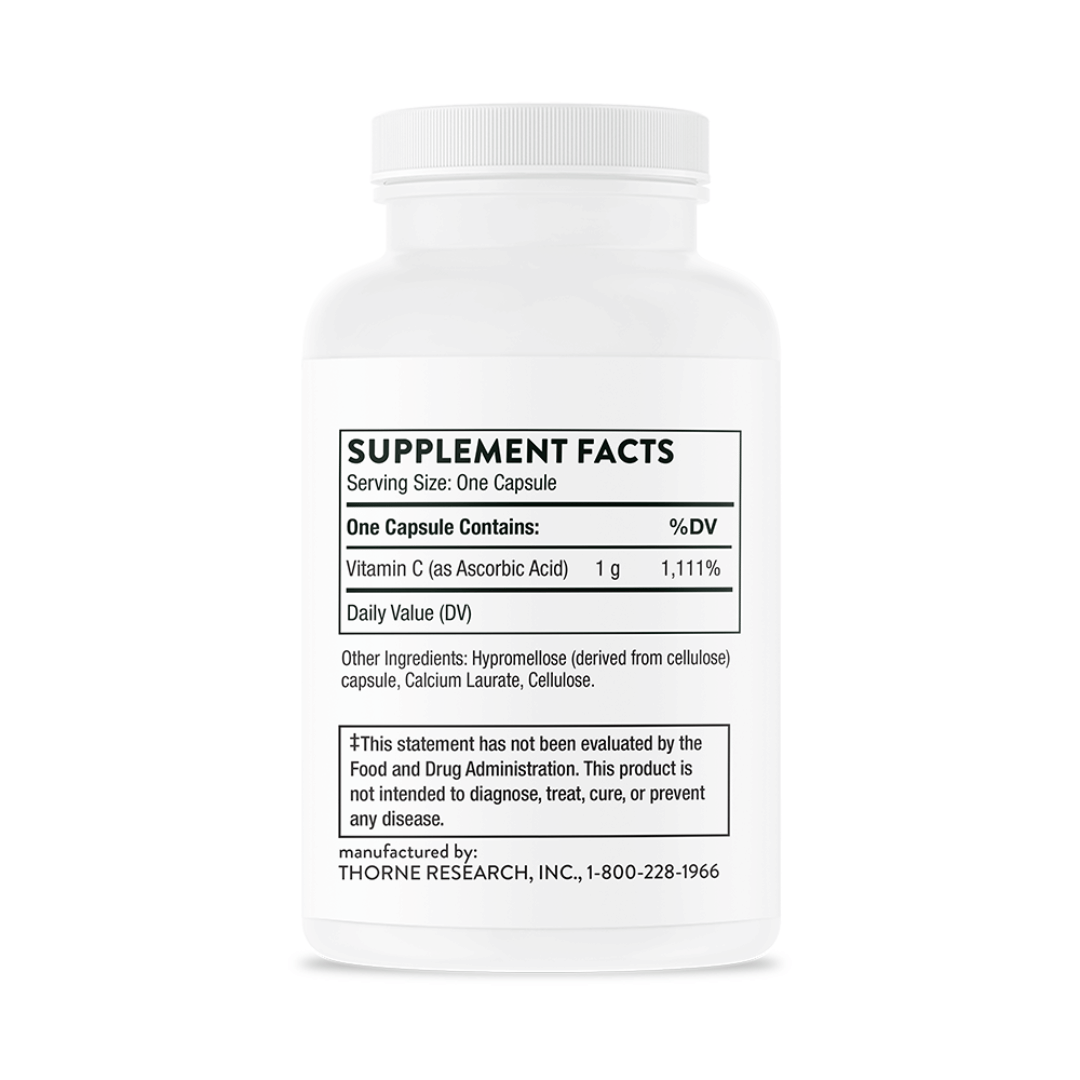 Thorne Vitamin C 1000 mg (formerly Ascorbic Acid) by Thorne, 90 capsule vitamin C supplement for daily nutritional support