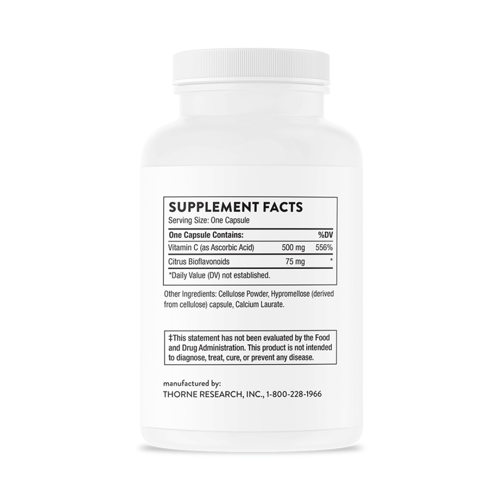 Thorne Vitamin C 500 mg with Flavonoids by Thorne, 90 capsule vitamin C supplement with citrus flavonoids