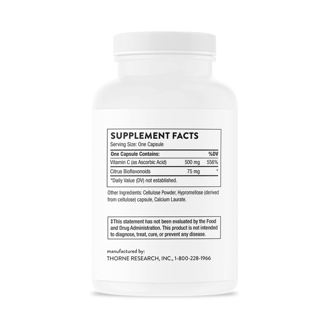 Thorne Vitamin C 500 mg with Flavonoids by Thorne, 90 capsule vitamin C supplement with citrus flavonoids