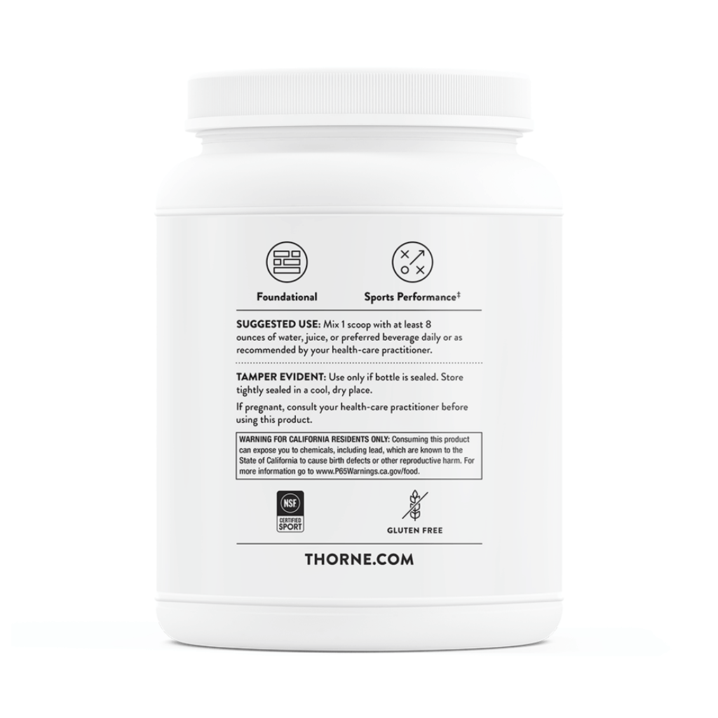 Thorne Whey Protein Isolate by Thorne, Chocolate/Vanilla whey protein isolate powder, 900 g tub sports nutrition supplement