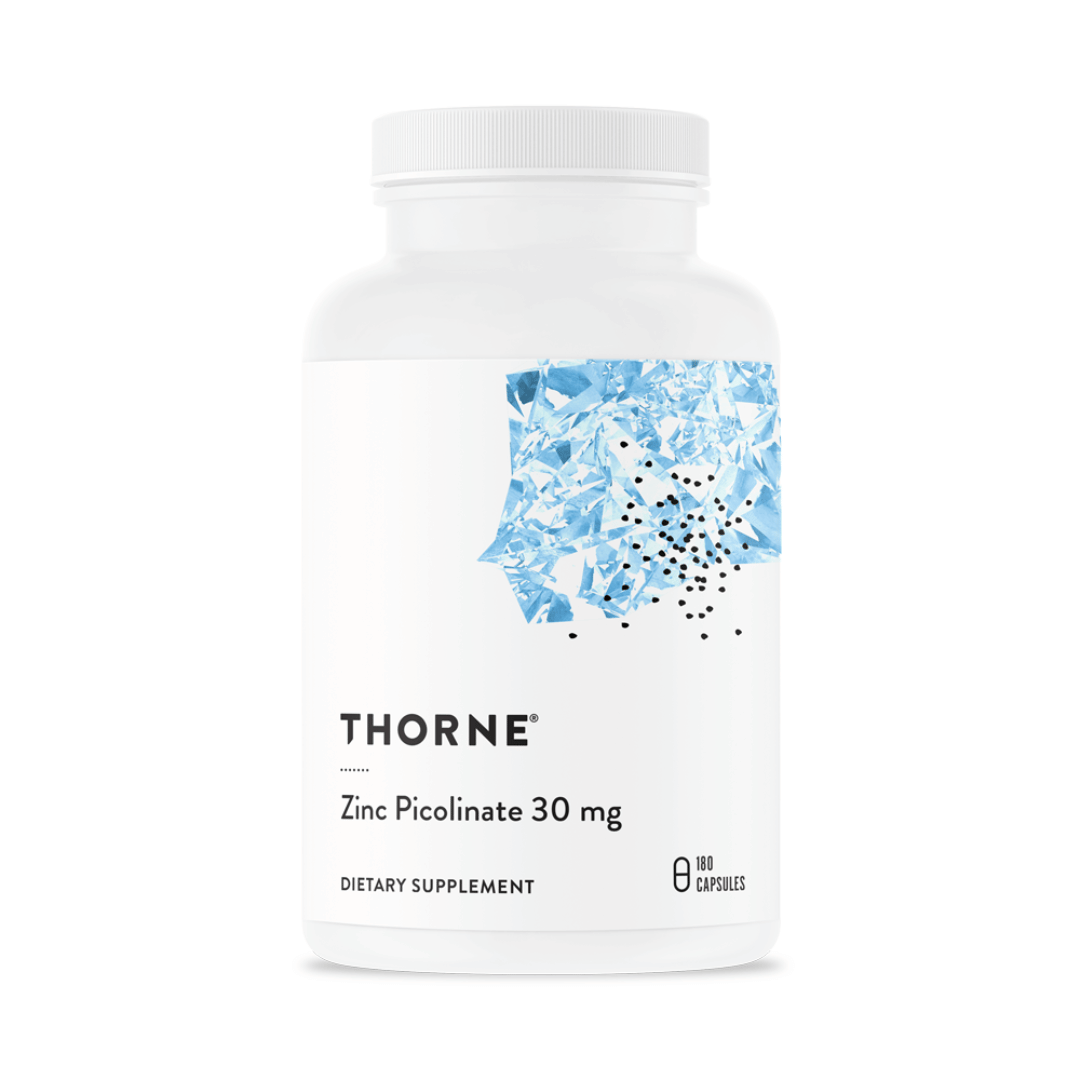 Thorne Zinc Picolinate 30 mg by Thorne, 60 capsule zinc supplement in a premium bottle