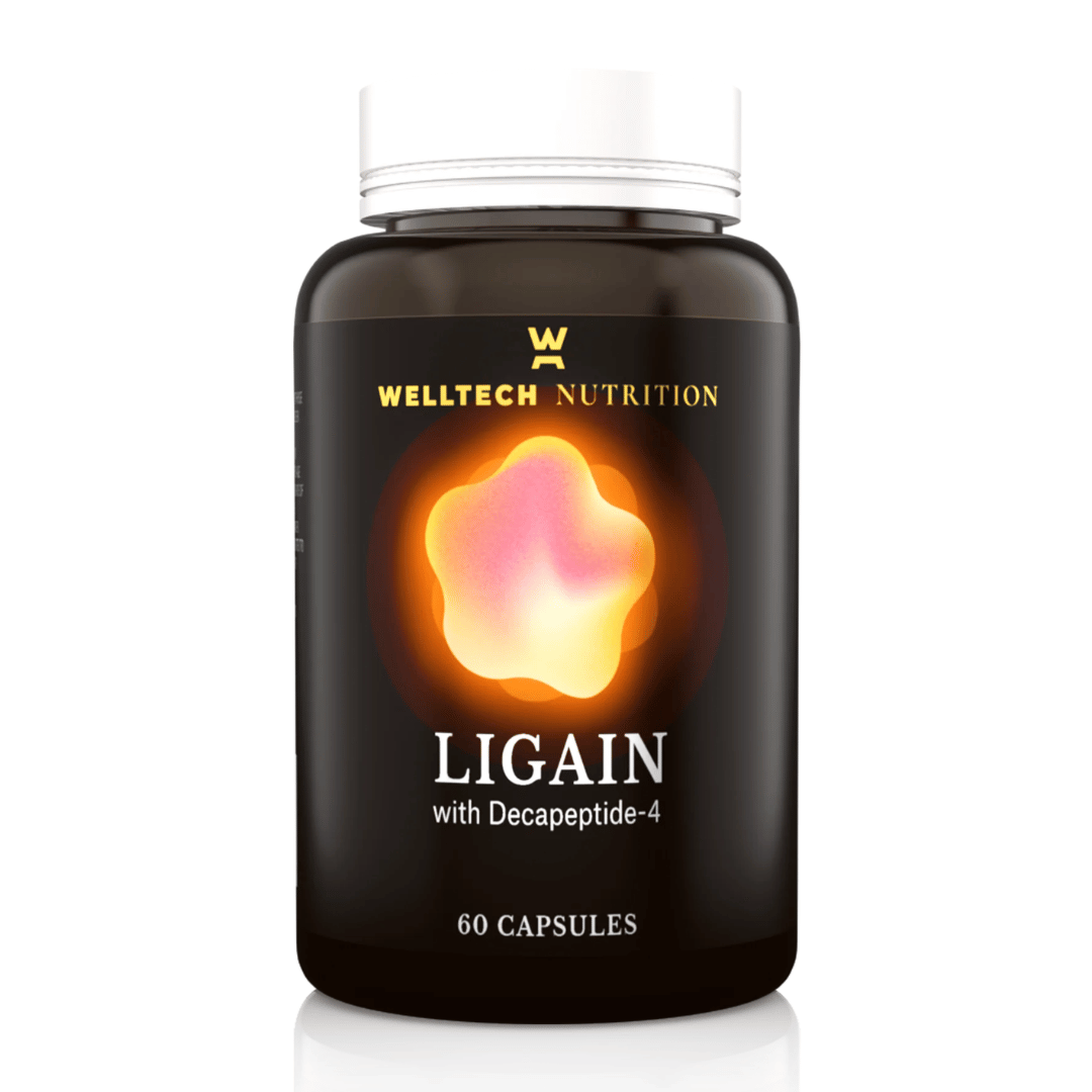 WellTech Ligain Capsules with Avena Sativa, raspberry ketones, Fema MK2682 and collagen-derived decapeptide-4.