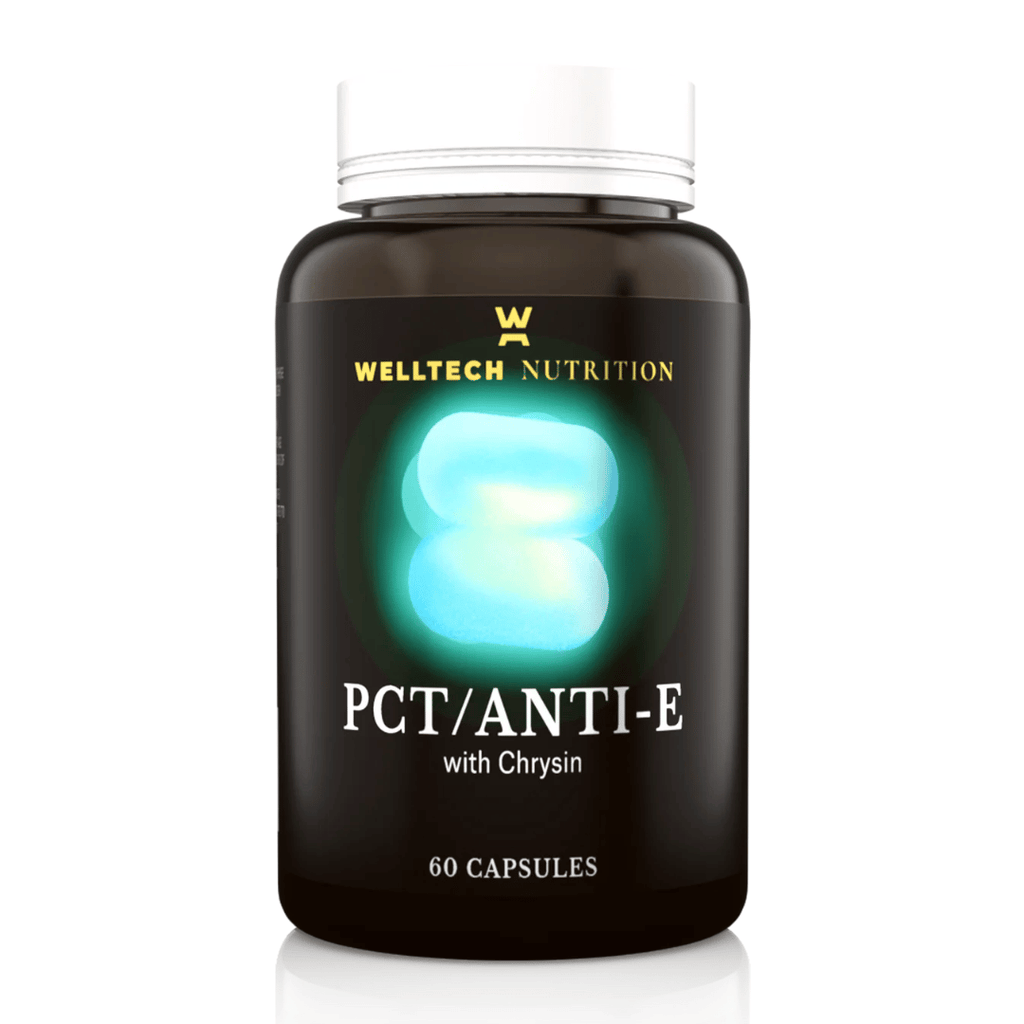 WellTech PCT / Anti-E Capsules containing creatine, daidzein, andronilate and beta ionone.
