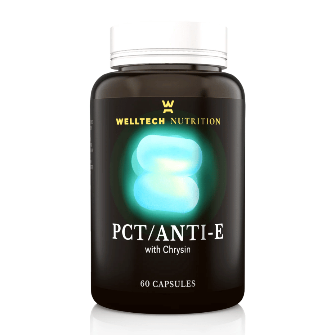WellTech PCT / Anti-E Capsules containing creatine, daidzein, andronilate and beta ionone.
