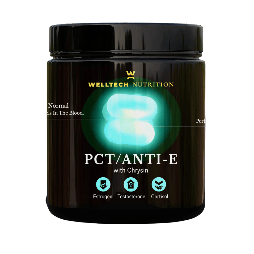 WellTech PCT / Anti-E Powder with chrysin, daidzein, beta-ionone and zinc.
