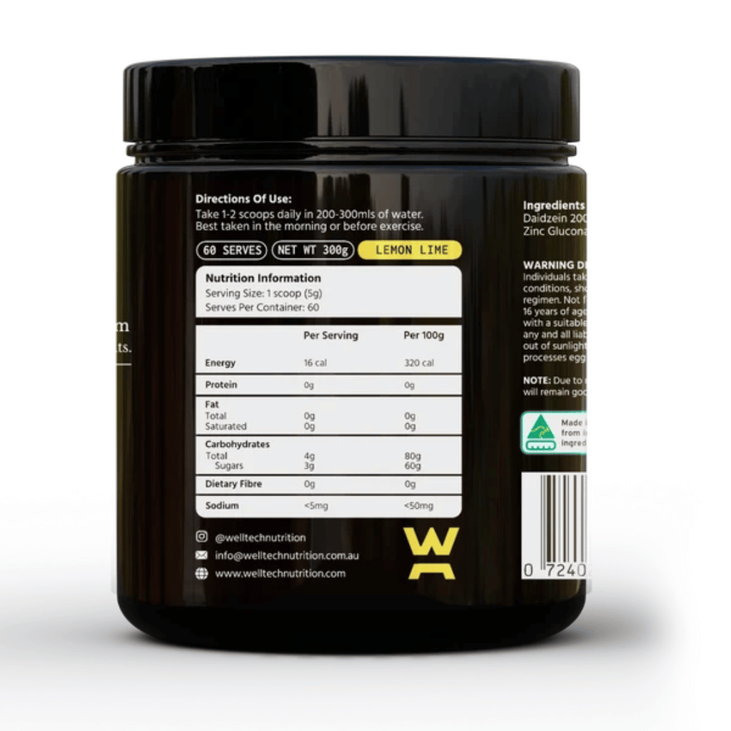 WellTech PCT / Anti-E Powder with chrysin, daidzein, beta-ionone and zinc.