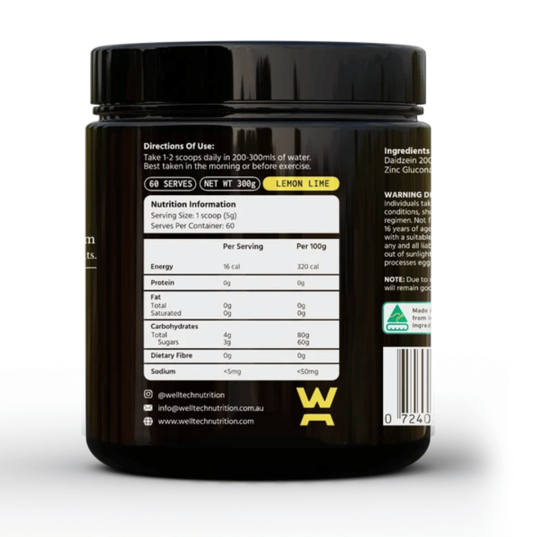 WellTech PCT / Anti-E Powder with chrysin, daidzein, beta-ionone and zinc.
