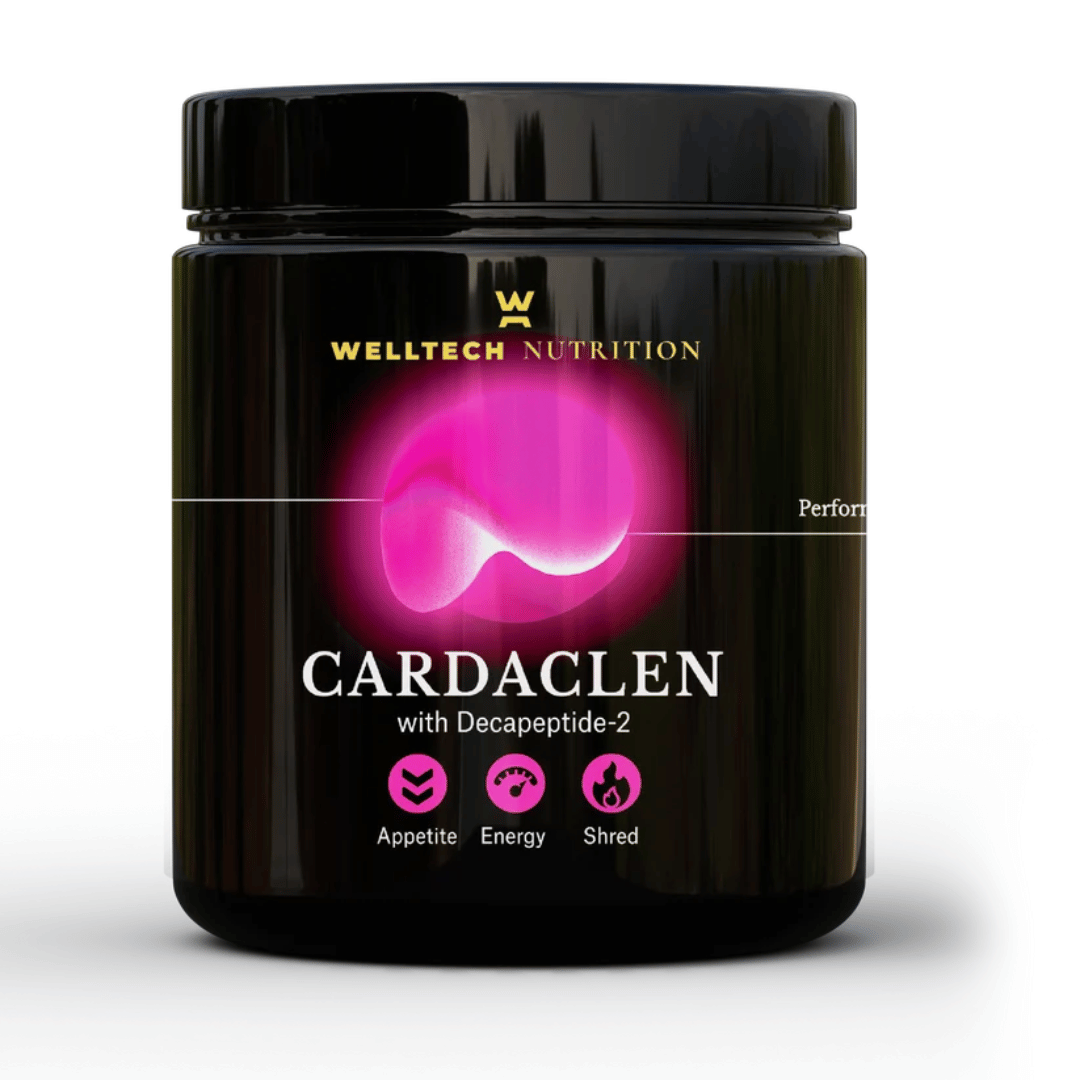 Welltech Cardaclen Powder with glycine, taurine, T2, lupin extract, N-coumaroyldopamine and Decapeptide-2.